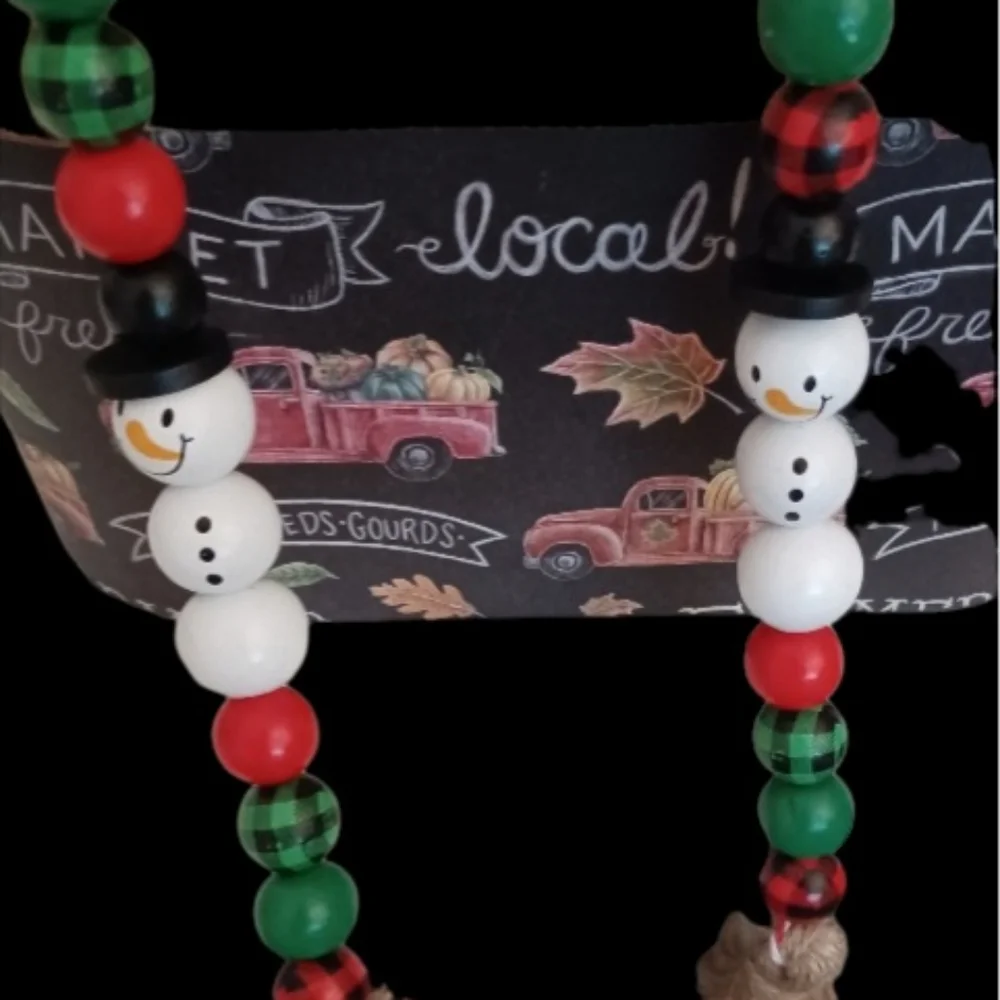 Handcrafted holiday bead garland